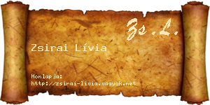 Zsirai Lívia névjegykártya